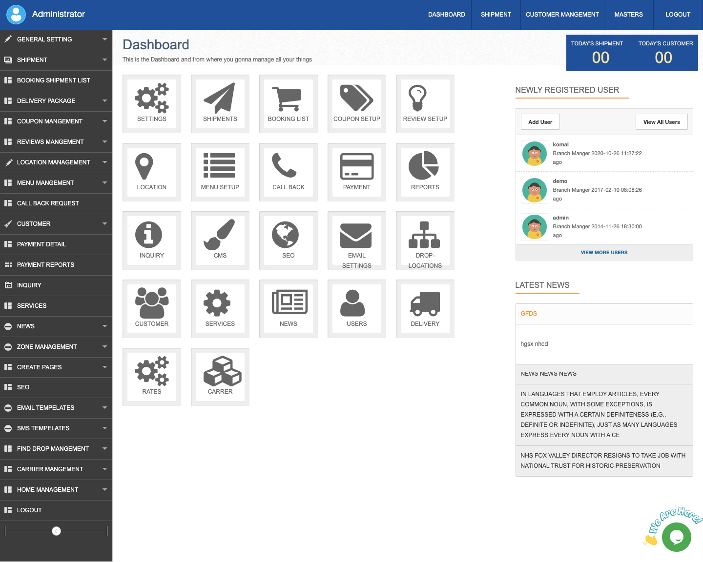 dmeo of Parcel Comparison Delivery Booking Script